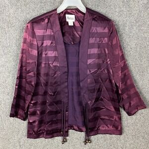 Vintage Maren Blazer Jacket Women's‎ Size 12 Purple Acetate Blend